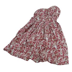 Rue21 red paisley print dress with sweetheart neckline stretch back size Xs